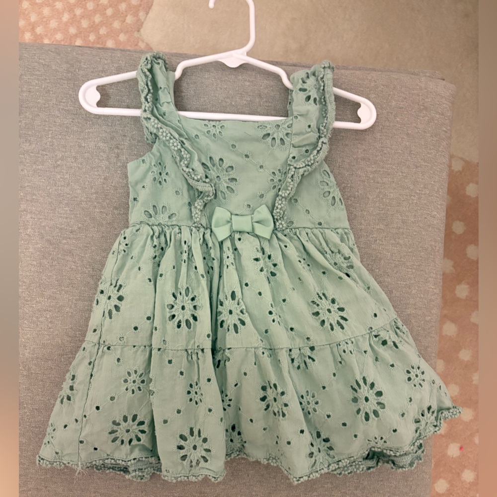 Mint Green Eyelet Dress with Bow